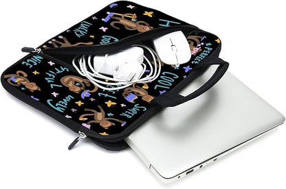 11.6" 12.2 inches Laptop Sleeve Chromebook Case Ultrabook Case Notebook Sleeve Tablet Case Neoprene Handle Sleeve for Men Women, Two Pockets Fit Apple MacBook Air Samsung Acer HP DELL(Monkey)