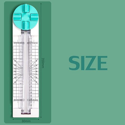 HAN SHENG 4-in-1 Paper Trimmer Craft Paper Cutter Multi-Function Scrapbooking Craft Tool for DIY Projects Paper Cutting (Straight Line, Wave Line, Dotted Line, Creasing Lines, Green)