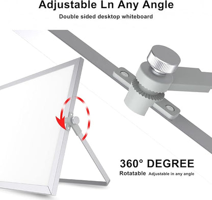 OWill Dry Erase White Board, 16inX12in Large Magnetic Desktop White Board with Stand,A3 Magnetic Whiteboard & Portable Double-Sided Whiteboard Easel for Drawing in School & Home