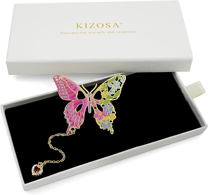Butterfly Bookmarks for Women,Metal Bookmark,Unique Gifts Book Markers for Women Book Lovers,Teacher Appreciation Gifts,Valentine Mother's Day Christmas New Year Birthday Gift (02-Pink)