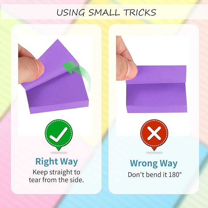 Sticky Notes 1.5x2 in, 24 Pads, Mini Self-Stick Note Pads, 8 Bright Colours, Perfect for Office, Home, School & Desk Accessories, 75 Sheets/Pads