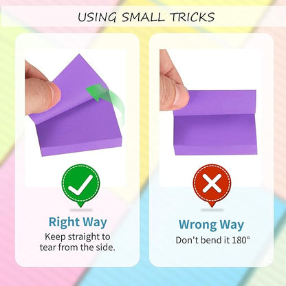 Sticky Notes 1.5x2 in, 24 Pads, Mini Self-Stick Note Pads, 8 Bright Colours, Perfect for Office, Home, School & Desk Accessories, 75 Sheets/Pads