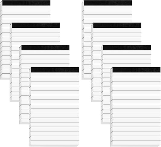 8 Pcs Note Pads Refills 3 x 5 inches Memo Small Notebook Writing Pads with 30 Sheets Each Pad College Ruled Lined Paper NotePads White