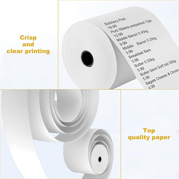 RBHK Thermal Paper, 2 1/4 x 85ft Thermal Receipt Paper Rolls, POS/Cash Register Credit Card Paper (50 Rolls)