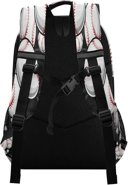 AUUXVA Sport Ball Baseball Theme Backpack School Bookbag Laptop Purse Casual Daypack for Teen Girls Women Boys Men College Travel