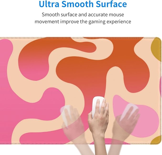 Extended Gaming Mouse Pad, Large Gaming Mouse Waterproof with Stitched Edges, Non-Slip Desktop Pad for Home and Office, Level Up Your 31.5x11.8 Inch… (Abstract Painting)