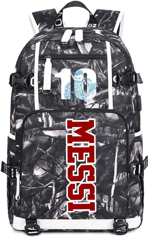 Soccer Superstar M-essi 10 Multifunctional Laptop Backpack Teenage Travel Backpack Fans Schoolbag (D2)