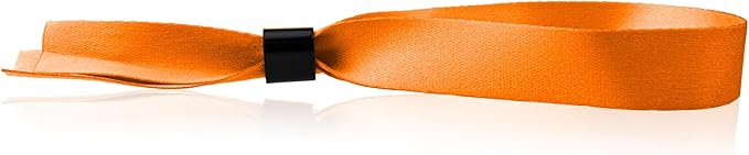 100 WristCo Cloth Event Wristbands - Orange Fabric Bracelets Wrist Bands for Concerts Festival Admission Party 13 ½” x ½”