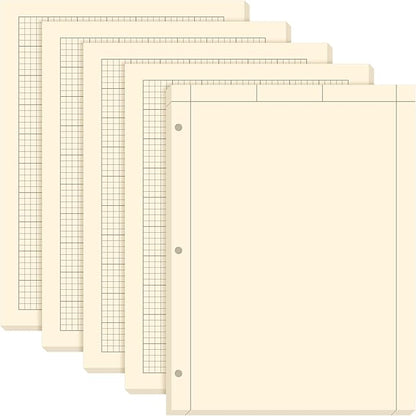 Seajan 5 Pcs Engineering Computation Pad Engineer Pad 8.5 x 11 Inches Engineering Notebook Graph Paper Notebook, 5 Squares Per Inch Evidence Engineering Pad, 100 Sheets/Pack (Yellow)