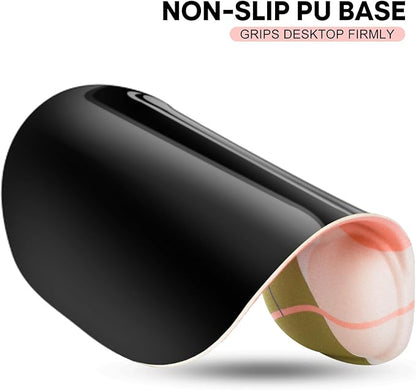 JIKIOU Mouse Pad, 2 Pack Ergonomic Mouse Pads with Comfortable Gel Wrist Rest Support and Lycra Cloth, Non-Slip PU Base for Easy Typing Pain Relief Durable and Easy to Clean Small Rose