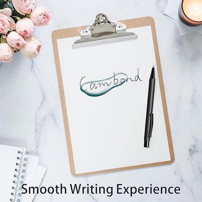 Cambond Ballpoint Pens Black Pens - Metal Pen Retractable Ink Pens for Journaling Business Police Men Flight Attendant 1.0mm Medium Point Smooth Writing, 5 Pen with 5 Refills (Black)