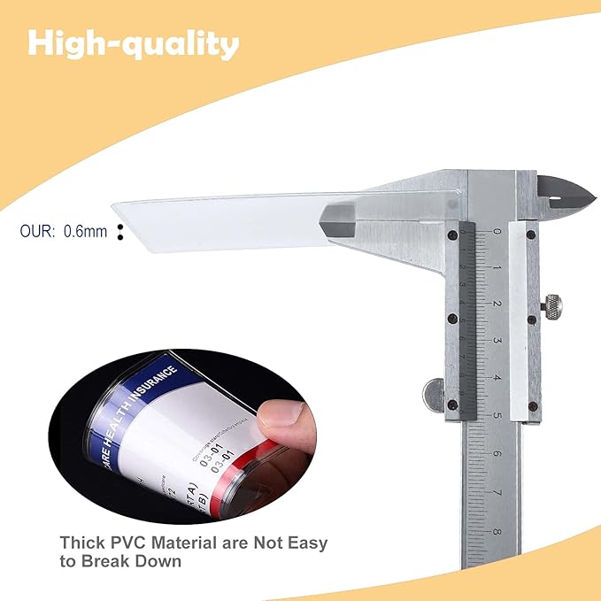 6 Pack New Medicare Card Holder Protector Sleeves，12Mil Clear PVC Waterproof Medical/Credit Card, Business/Social Security Card Protector