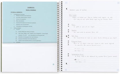 Five Star Spiral Notebooks + Study App, Recycled Cover, 4 Pack, 1 Subject, College Ruled Paper, 8-1/2” x 11", 100 Sheets per Notebook, Zion Clay, Olympic Green, Glacier Blue, Smoky Gray (820046)