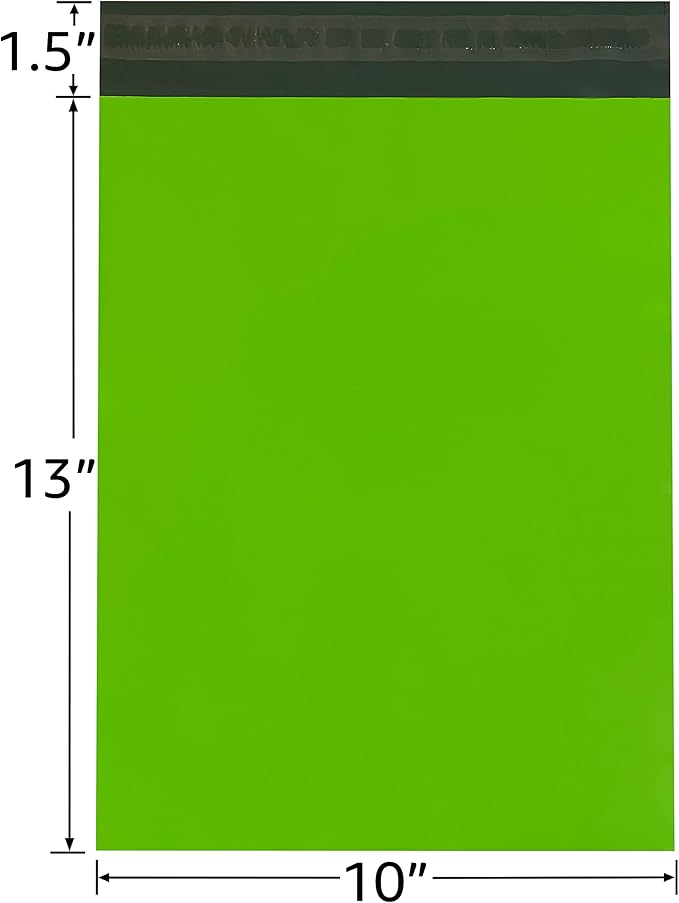 Colored Poly Mailers Pack of: (Green, 10" x 13" pack of 200) Be creative with your packaging with Colored mailers