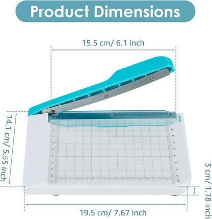 Paper Cutter, 6in Cut Length Small Paper Cutter with Safety Guard Stack Paper Trimmer Portable Curved Strip Paper Cutters Guillotine Paper Cutter for Cutting Coupon Craft Paper Card and Photo