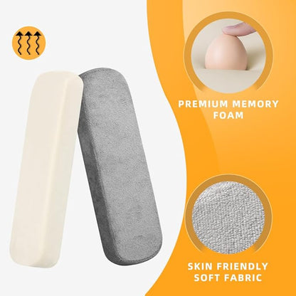 Office Chair Armrest Pads Covers with Memory Foam Elbow Pillow for Forearm Pressure Relief, Arm Rest Covers for Office Chairs, Wheelchair, Comfy Gaming Chair（Grey)