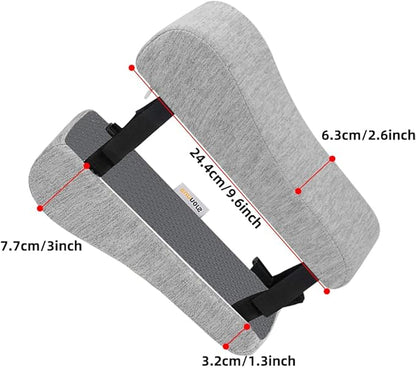 Memory Foam Armrest Pads for Office Chairs Grey Chair Arm Rest Cushion for Elbows and Forearms Pressure Relief(Set of 2)