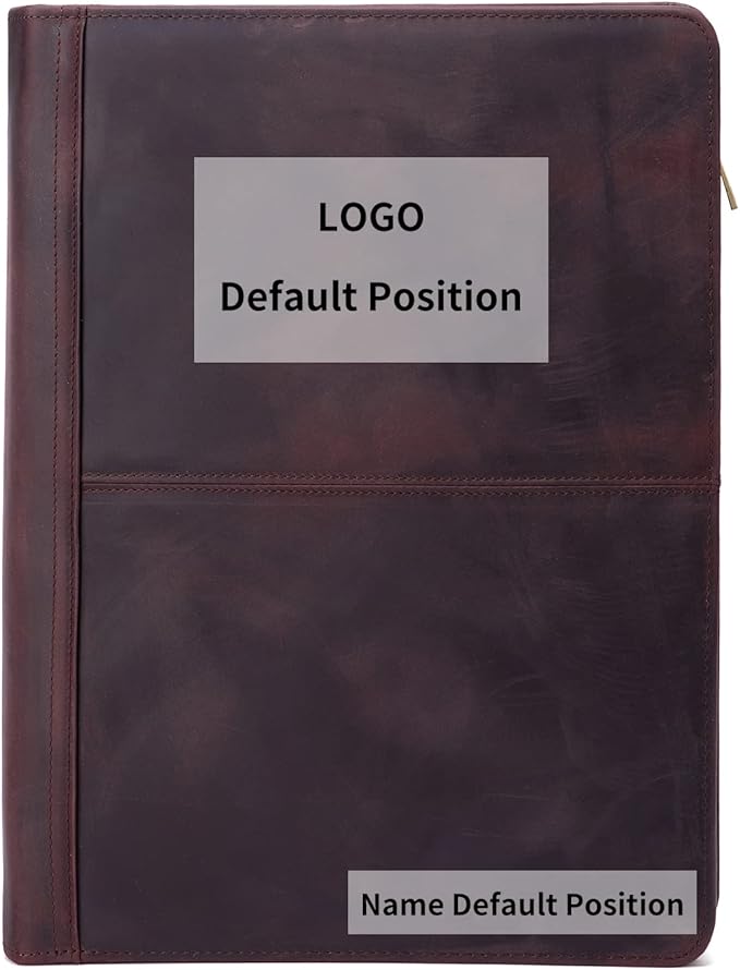 Personalized Genuine Leather Portfolio with 3 Ring Binder, Full Grain Leather Padfolio Zippered, A4 Notebook Holder Customized Professional Folder Organizer Gift for Men and Women, Dark Brown