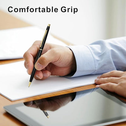 Cambond Black Pens Ballpoint Pen - Bulk Black Ink 1.0 mm Medium Point Smooth Writing for Men Women Police Uniform Office Business, 20 Pack (Black)