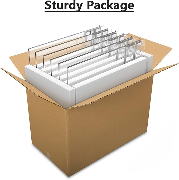 MaxGear Acrylic Sign Holder 8.5x11 6 Pack, Double Sided Clear Table Signs Stand, Vertical Flyer Holder, Plastic Sign Frame Display for Picture, Stores, Restaurants, Hotels, Office T Shape