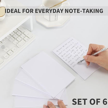 6 Pack Note Pads Memo Pads Small Notepad 50 Sheets 4X6 note pad Scratch Pads for Writing Blank Scratch Pads (6)