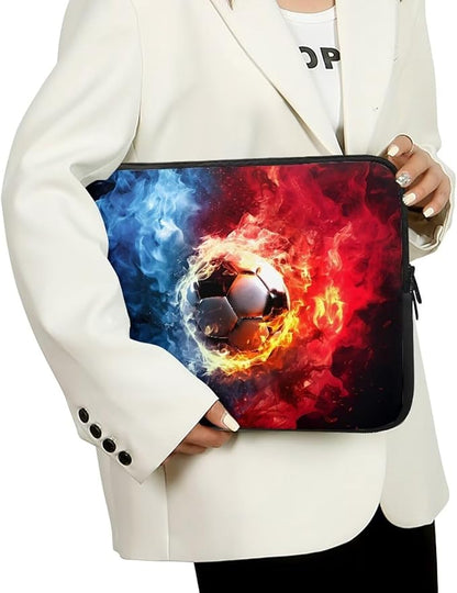 Football Laptop Sleeve for Men Boys 15 inch Lap Top Case Slightly Laptop Pouch with Humanize Design Computer Carrying Case Easy to Clean Laptop Accessories Water and Flame Tablet Bag