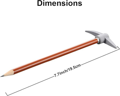 Chinco 24 Pieces Pickaxe Pencils Eraser Set Funny Eraser Topper Pencils Bulk with Axe Shape Erase for Students Gifts