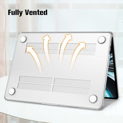 Fintie Case for MacBook Air 13.6 Inch A3113 A2681 (2022 2023 2024 Release) - Snap On Hard Shell Cover for MacBook Air 13.6" M2 M3 Chip with Liquid Retina Display and Touch ID (Crystal Clear)