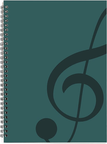 MAXCURY Blank Sheet Music Composition Manuscript Staff Paper Art Music Notebook Black 100 Pages 26x19cm (Water Blue/Ocean Blue)