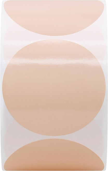Hybsk 2 inch Circle Color Direct Thermal Stickers Shipping Labels for Barcodes,Name Tag,DIY Logo Design,QR Code,Inventory– Compatible with Zebra,Rollo,Munbyn,and More-750 pcs (2 inch,Khaki)