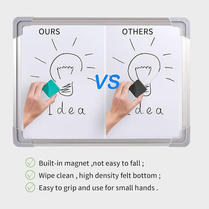 Favourde 48 Pack Magnetic Whiteboard Dry Erase Erasers Chalkboard Cleansers for Classroom, Home and Office (Green, 1.97 x 1.97 Inch)