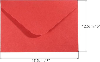 PATIKIL Mini Envelopes, 50 Pack Gift Cards Business Cards Envelope for Invitation Graduation, Red