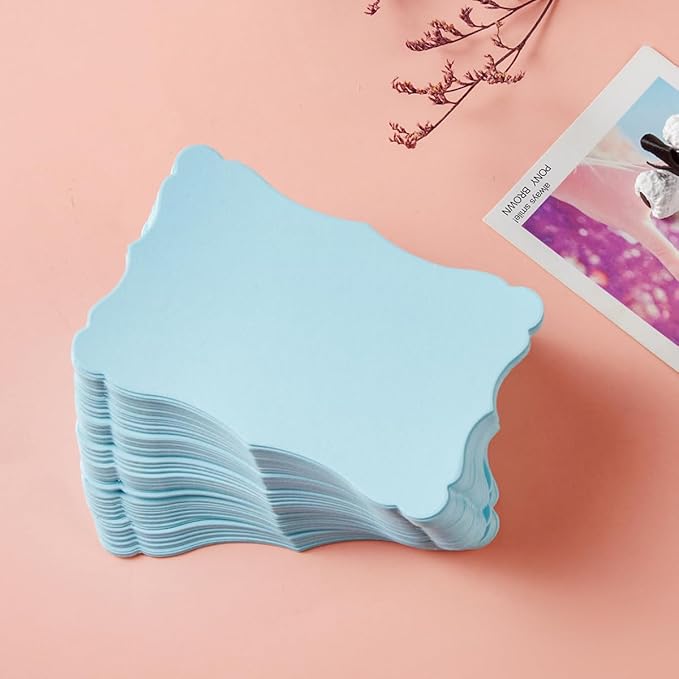 120 Pieces Small Mini Business Cards Vintage Assorted Colors Blank Note Cards Gift Word Card for Business Cards, Gift Cards (Light Blue, 3.66x 2.36 inches)