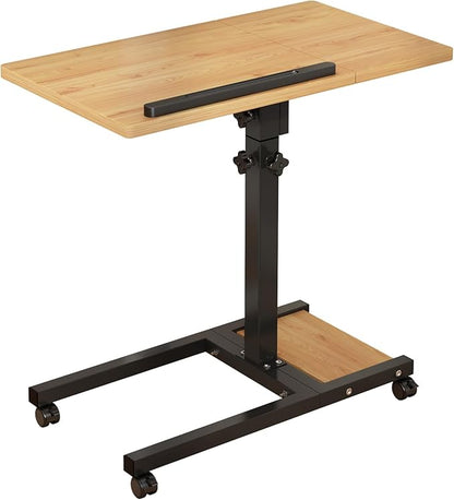 TigerDad Mobile Adjustable Height Laptop Stand PC Computer Portable Notebook Swivel Laptop Desk Rolling Table Desk Cart Tiltable with Wheels Casters& Mouse Pad Table