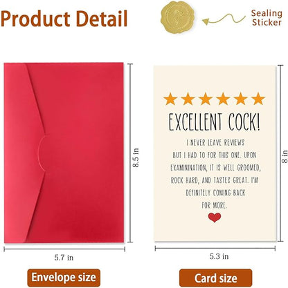 Funny Birthday Card for Husband from Wife, Humor 5-Star Greeting Card for Men, Birthday Gift for Him, Unique Birthday Decorations & Gifts for Men, Valentines Day Cards