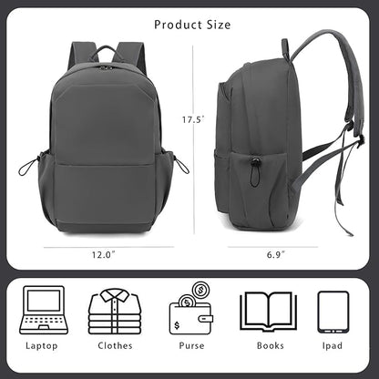 YGR Laptop Backpack for Women and Men, Waterproof Lightweight Travel Daily Rucksack Casual 15.6 inches Computer Bags for College, Grey
