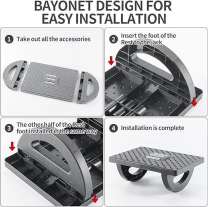Foot Rest for Under Desk at Work - Ergonomic Foot Stools for Under Office Desk - Rocking Footrest with Roller Massager - Leg Rest for Chair, Computer Gaming - Promote Leg Circulation(Gray)