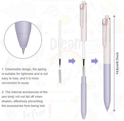 AUAUY 10Pcs Retractable Gel Ink Pens, Quick Dry Gel Ink Pen, Smooth Writing Pens, 0.5mm Black Ink Pens, Office School Supplies Gifts for Women & Men