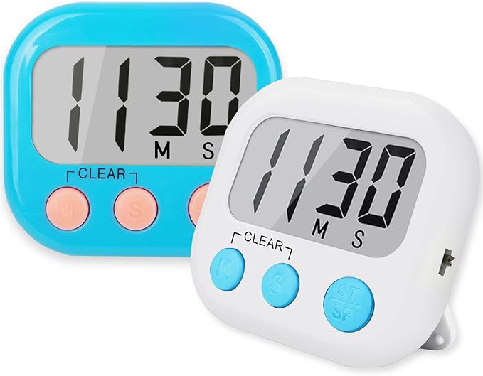 Classroom Timers for Teachers Kids Large Magnetic Digital Timer 2 Pack Blue White