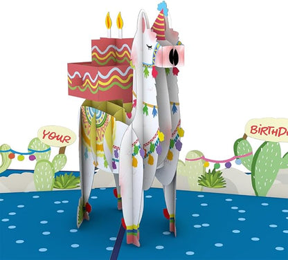 Lovepop Birthday Pop-Up Card for Her, Him, Men, Women - 3D Animal Greeting Cards - Sound The A-Llama - 5" x 7" - Blank Notecard & Envelope Included