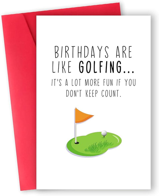 Funny Golf Birthday Card for Men Women,Happy Birthday Gift for Golfer,Golf Birthday Card for Husband Boyfriend Dad Brother boss