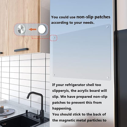 Acrylic Note Board Refrigerator Dry Erase Board Magnetic Clear 15”x11 Includes 4 Dry Erase Markers