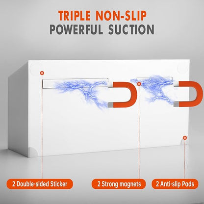 Magnetic Dry Erase Marker Holder, Acrylic Magnet Pen Holder for Whiteboard, Refrigerator, Magnetic Fridge Organizer for Office, Classroom, Whiteboard Maker Holder, Locker Organizer(White)