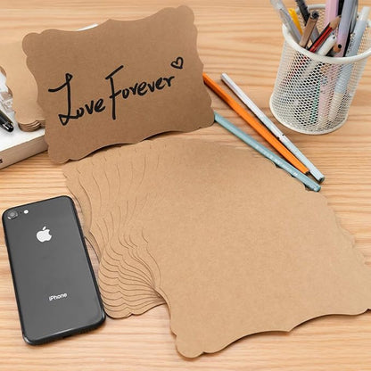 50 Pack Blank Kraft Cards Cardstock Thick Paper Brown Greeting Cards for DIY Gift Card Menus, Baby Shower and Wedding Invitations (Kraft Color, 5x7IN)