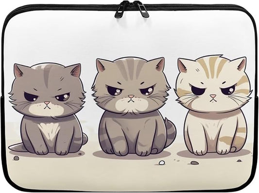 Cute Cat Laptop Protective Sleeve for Girls Boys 13 Inch Laptop Covers with Large Capacity Lap Top Case Lightweight Computer Sleeve Bag Suitable Gifts for Holidays Tablet Bag Grey