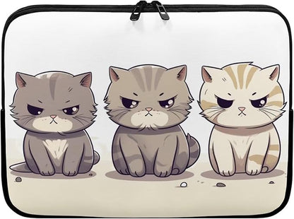 Cute Cat Laptop Protective Sleeve for Girls Boys 17 Inch Laptop Covers with Large Capacity Lap Top Case Lightweight Computer Sleeve Bag Suitable Gifts for Holidays Tablet Bag Grey