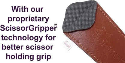 Scissors sheaths by SCISSORFOBZ with ScissorGripper -VALUE PACK-4 sizes- Designer Scissor Covers Holders for embroidery sewing quilting - Quilters sewers gift - Shiny Black Pattern Design. S-35