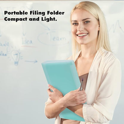 Expanding File Folder A4,13 Pockets File Organiser with Colored Tags, Paperwork A4 Plastic Wallet Document Storage Expander for School,Office and Home, Light Green