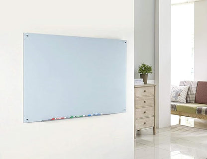Audio-Visual Direct Magnetic White Glass Dry-Erase Board Set - 2' x 1.5' - Includes Magnets, Hardware & Marker Tray