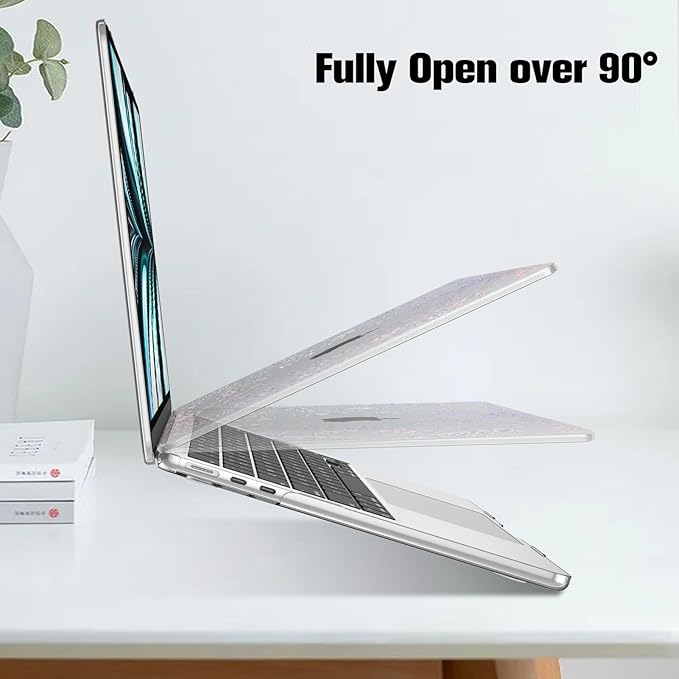 Fintie Case for MacBook Air 13.6 Inch A3113 A2681 (2022 2023 2024 Release) - Snap On Hard Shell Cover for MacBook Air 13.6" M2 M3 Chip with Liquid Retina Display and Touch ID (Garden-Clear)